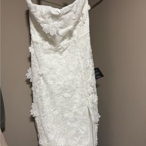 Lulu's White Strapless Dress